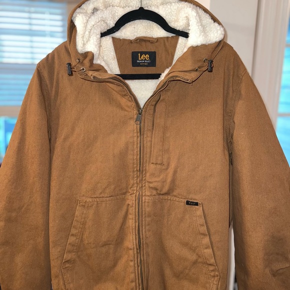 Lee Men's Brown Hooded Barn Coat Jacket - Picture 1 of 7